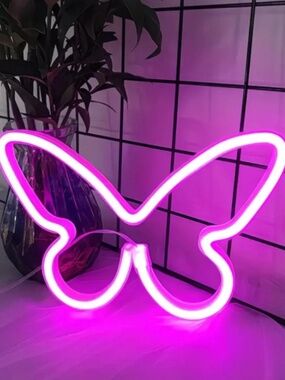 Pink Butterfly Neon Light Sign